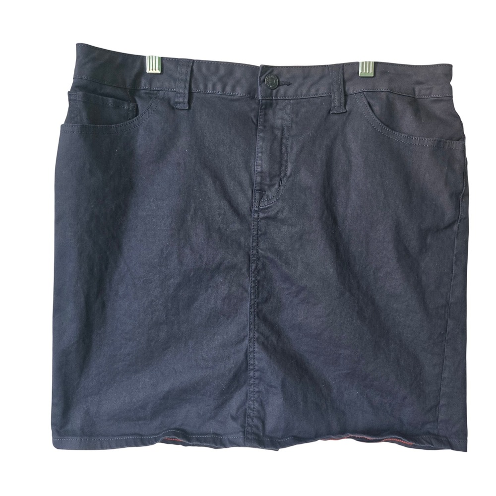 Tommy Hilfiger Navy Blue Chino Mini Skirt Womens Size 12 5-Pocket Preppy Classic
